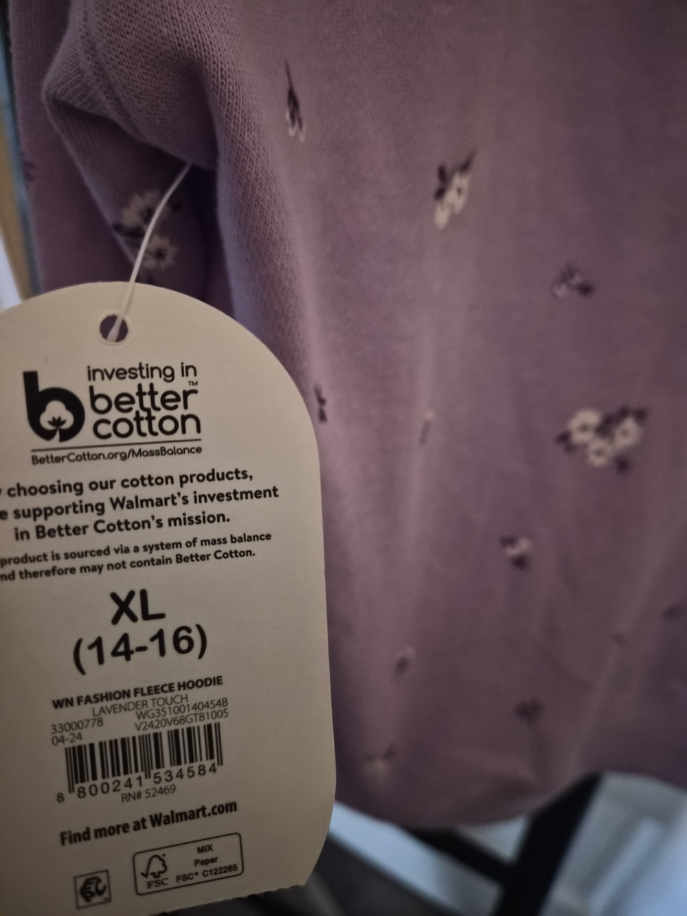 wonder nation Lavender Fleece Pullover Hoodie